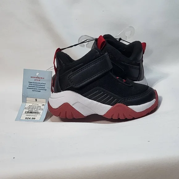 Cat & Jack Toddler Boys NWT Black Jordie Basketball High Top Sneakers Size 5T - Picture 2 of 12